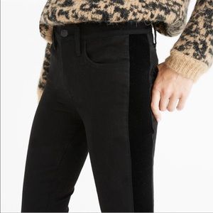 Madewell 9" Mid-Rise Skinny Jeans: Velvet Tuxedo Stripe- size 25
